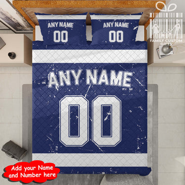 Custom Quilt Sets Tampa Bay Jersey Personalized Ice hockey Premium Quilt Bedding for Men Women